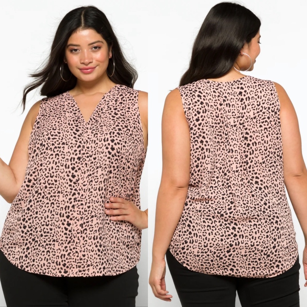 41 Hawthorn animal print flowy sleeveless blouse 2x